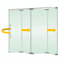 Tabique móvil vidrio plegable con puerta 1